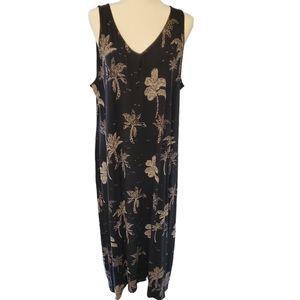 J. Jill Black and Tan Tropical Maxi Dress